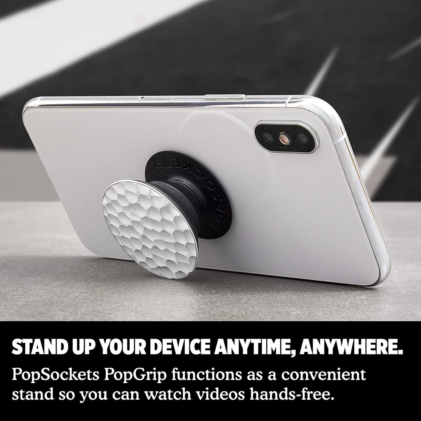 PopSockets PopGrip LUXE Swappable - Hammered Metal Silver