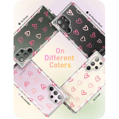 [ONLINE EXCLUSIVE] i-Blason Cosmo Case for Samsung Galaxy S23 Ultra With Build-in Screen Protector - Pink Hearts (Barcode : 843439121713 )