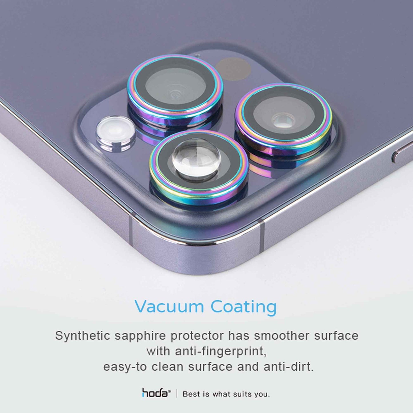 Hoda Sapphire Lens Protector for iPhone 14 Pro - 14 Pro Max - Gold (3pcs) (Barcode: 4711103546628 )