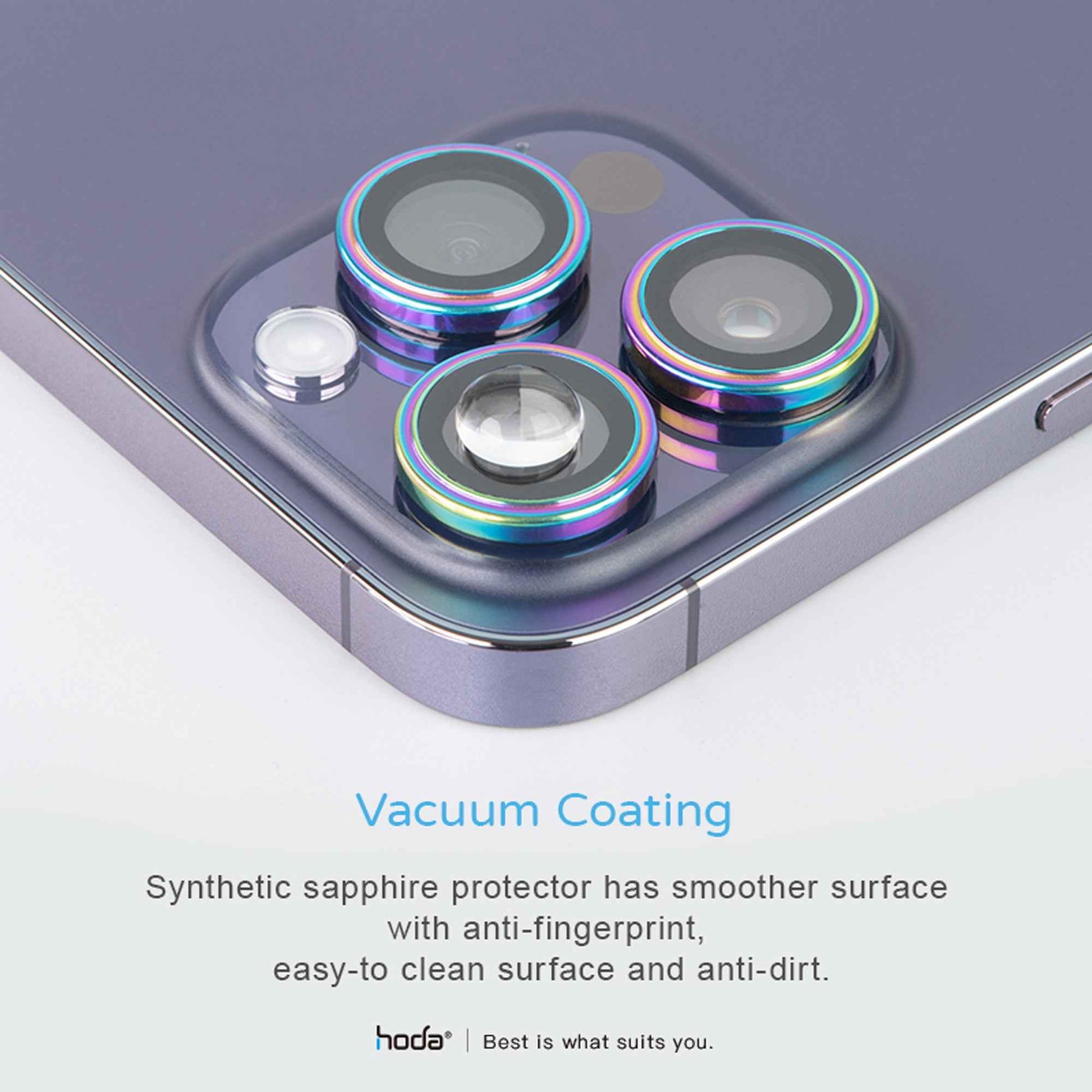 Hoda Sapphire Lens Protector for iPhone 14 Pro - 14 Pro Max - Gold (3pcs) (Barcode: 4711103546628 )