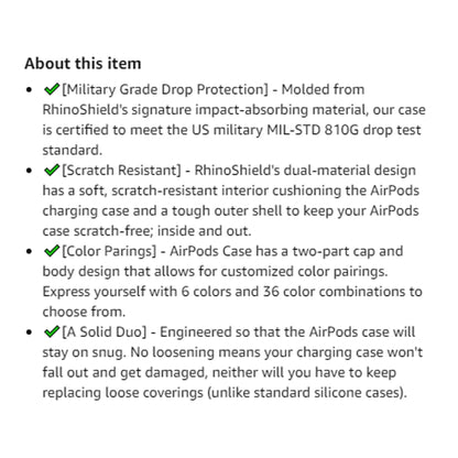 Rhinoshield Airpods Pro 2 Case  - MIL-STD 810G with Carabiner - Transparent ( Barcode: 4711203609766 )