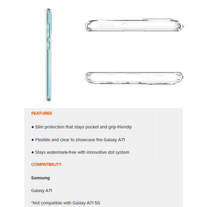 Spigen Liquid Crystal for Samsung Galaxy A71 - Crystal Clear (Barcode : 8809685624288 ) - Forexengineer -Malaysia- 8809685624288