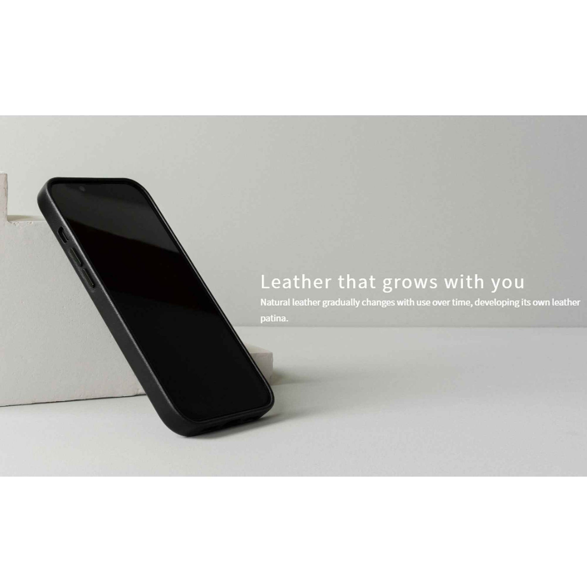 Alto Clop for iPhone 14 Pro Max - Magsafe Compatible - Italian Full Grain Aniline Leather - Caramel Brown (Barcode: 728028514896 )