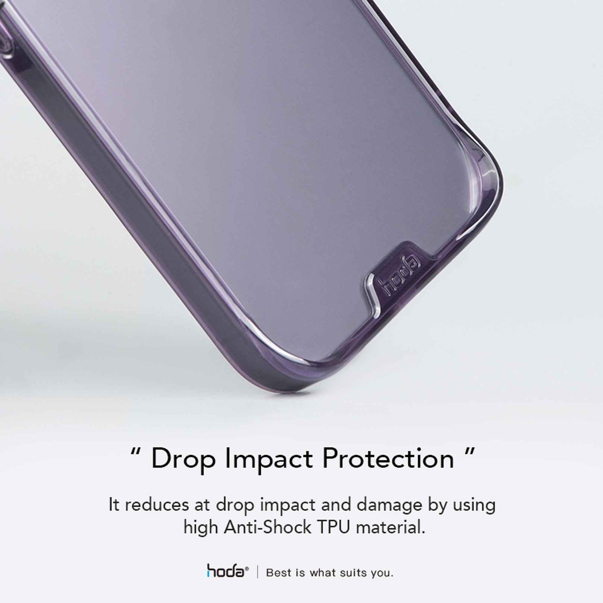 Hoda Crystal Pro Glass Case for iPhone 14 Pro Tempered Glass Backplate Military Standard - Clear Black ( Barcode: 4711103545072 )
