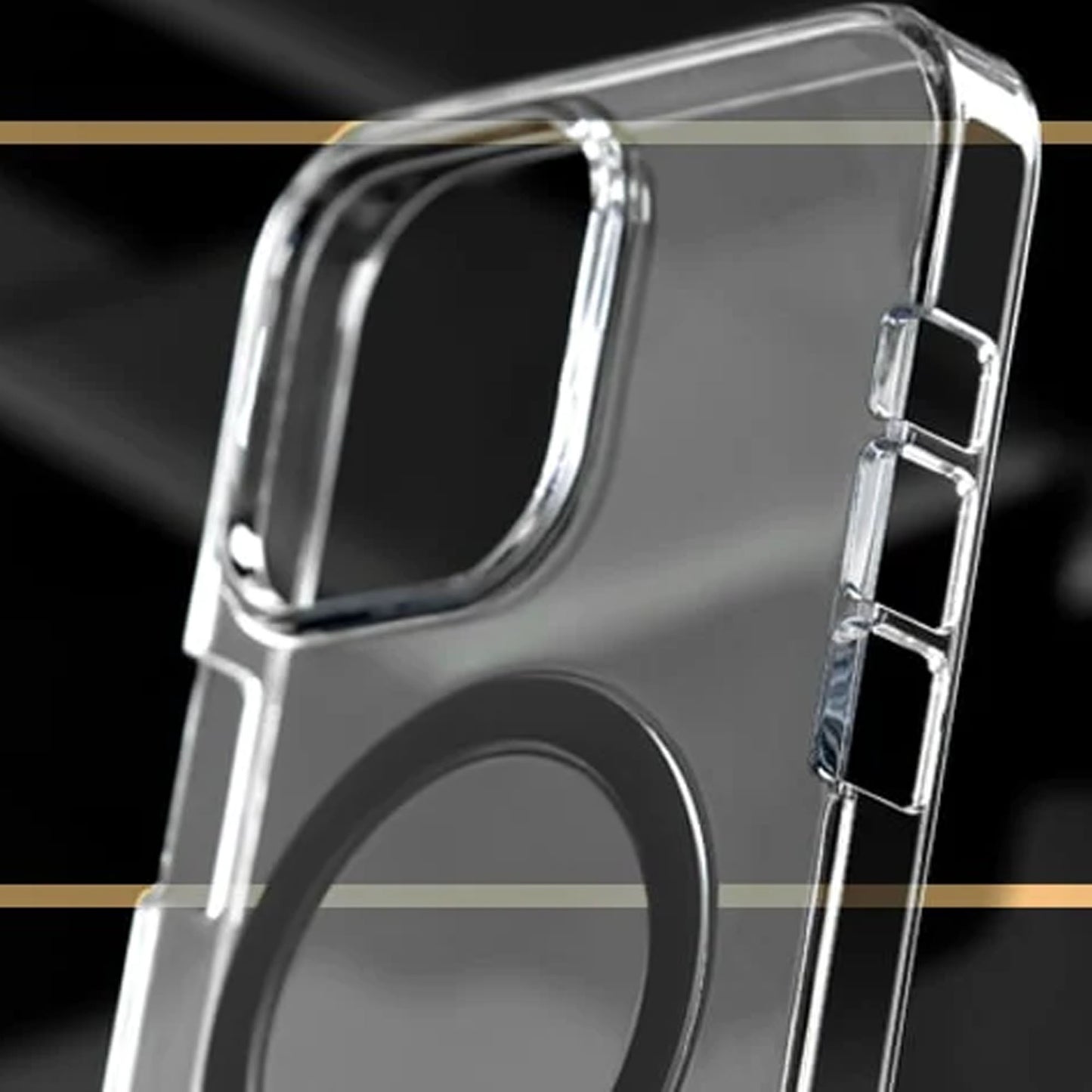 Caudabe Lucid Clear for iPhone 14 Pro Max - Magsafe Compatible - Crystal - Charcoal