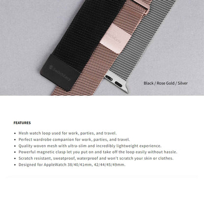 SwitchEasy Mesh Stainless Steel Loop for Apple Watch ALL Ultra & 42/44/45/49MM - Rose Gold (Barcode : 4895241108334 )