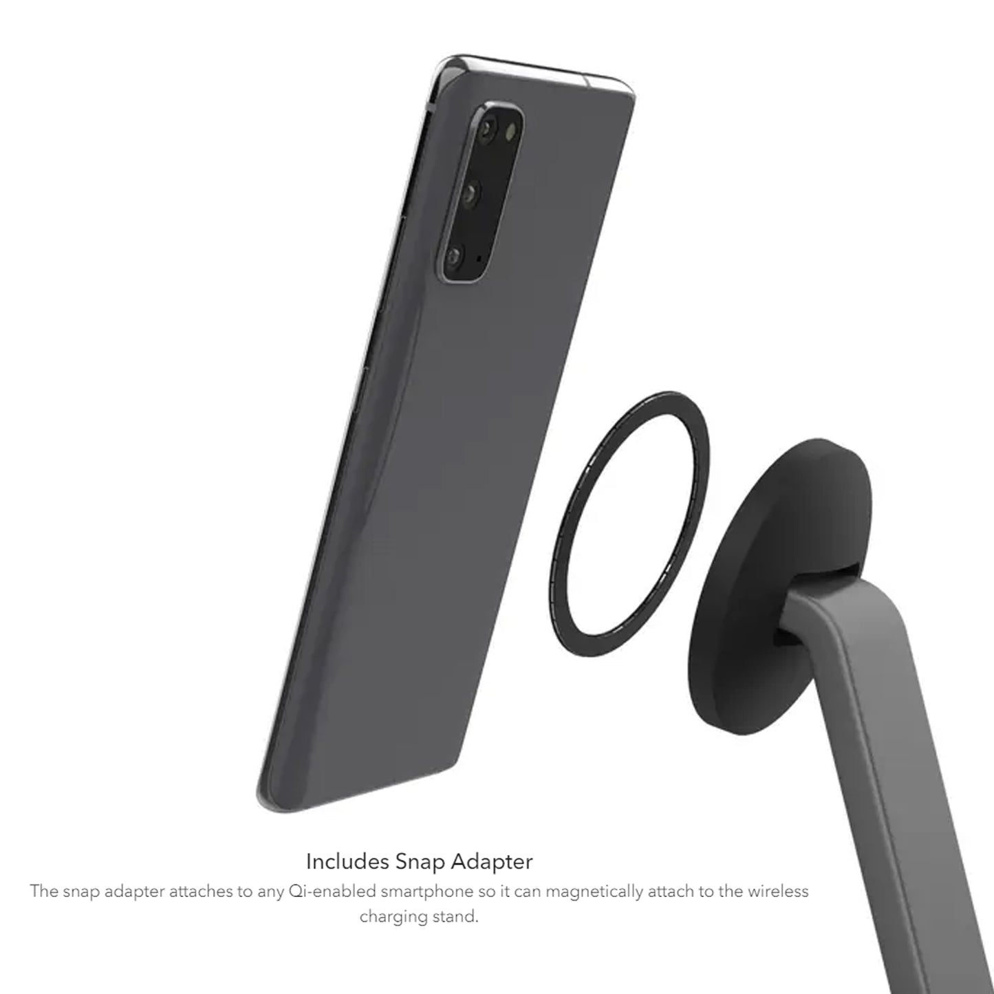 Mophie Snap+ Wireless Charging Stand & Pad - Magsafe Compatible with Airpods Charging Spot - Black ( Barcode: 840056162938 )