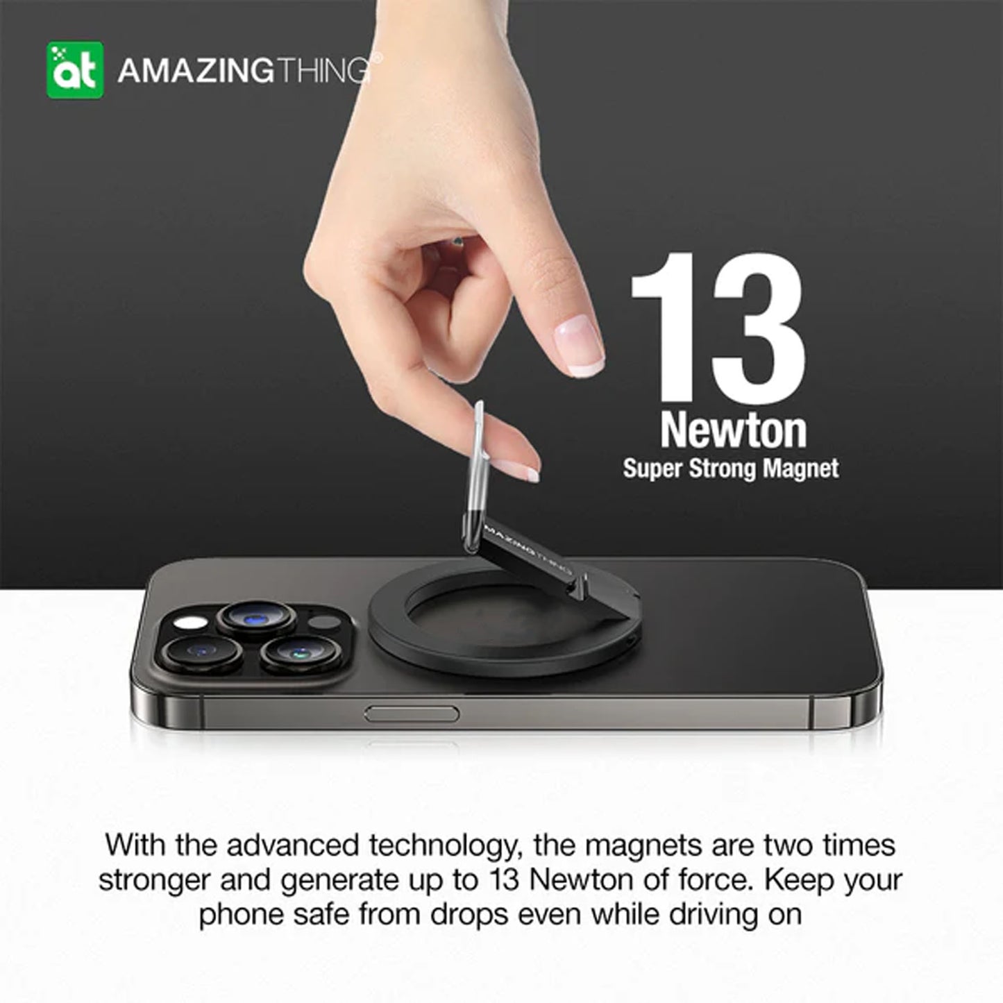 Amazingthing Titan Mag Magnetic Grip with Adjustable Stand - Black (Barcode : 4892878077651 )