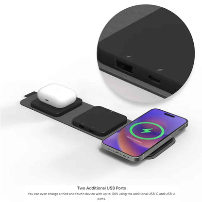 Mophie Snap+ Multi-Device Travel Charger - MagSafe Compatible for iPhone & Android - Black ( Barcode: 840056162839 )