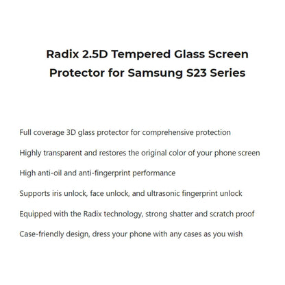AMAZINGTHING Radix Tempered Glass for Samsung Galaxy S23+ - S23 Plus - Side Glue Screen Protector - Clear (Barcode: 4892878078221 )