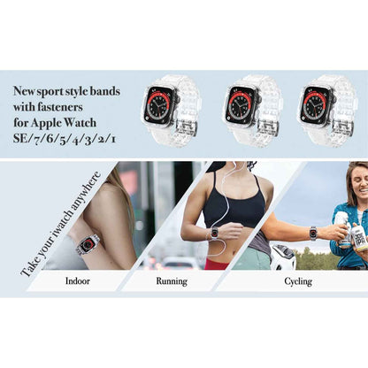 ITSKINS Spectrum Clear Combo ( Strap + Case ) for Apple Watch ( 45mm - 44mm ) Series 8 - SE2 - 7 - 6 - SE - 5 - 4 - Transparent (Barcode: 4894465698621 )