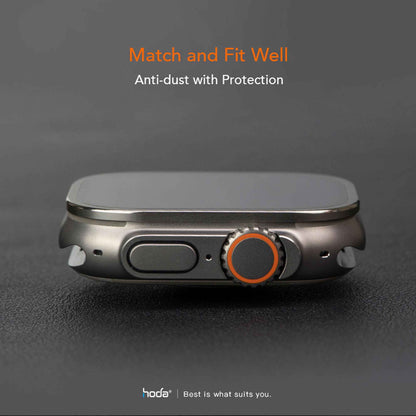 HODA Sapphire Watch Protector with Titanium Alloy Protective Frame for Apple Watch Ultra 49mm - Matte Silver (Barcode : 4711103548325 )
