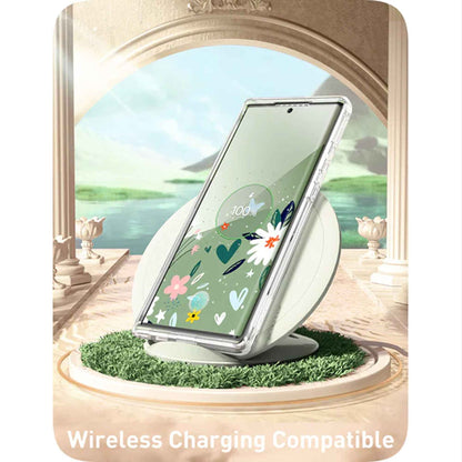 i-Blason Cosmo Case for Samsung Galaxy S23 Ultra With Build-in Screen Protector - Clear-Flowers-Hearts