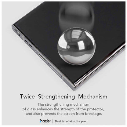 Hoda 3D UV Full Glue Tempered Glass for Samsung S23 Ultra - Full Coverage Curve Screen Protector (Cases Friendly) - Light Included - Clear (Barcode: 4711103548912 )