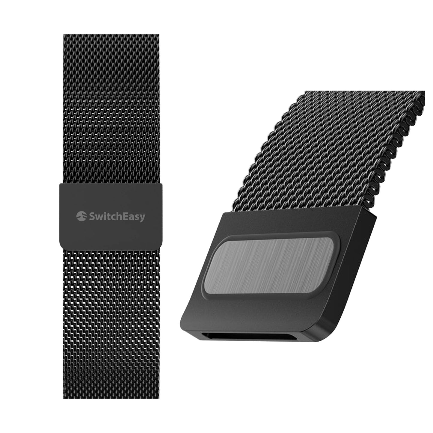 SwitchEasy Mesh Stainless Steel Loop for Apple Watch 41mm - 40mm - 38mm ( 8 - SE2 - 7 - SE - 6 - 5 - 4 - 3 - 2 ) - Black (Barcode : 4895241108280 )