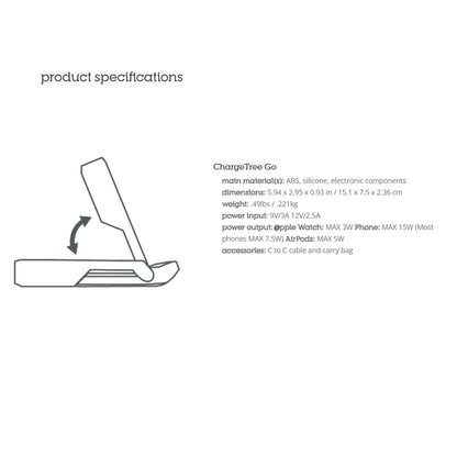 STM ChargeTree Go - Foldable Wireless Charger 15W Max Phone Output - White ( Barcode: 810046111154 ) - Forexengineer -Malaysia- 810046111154