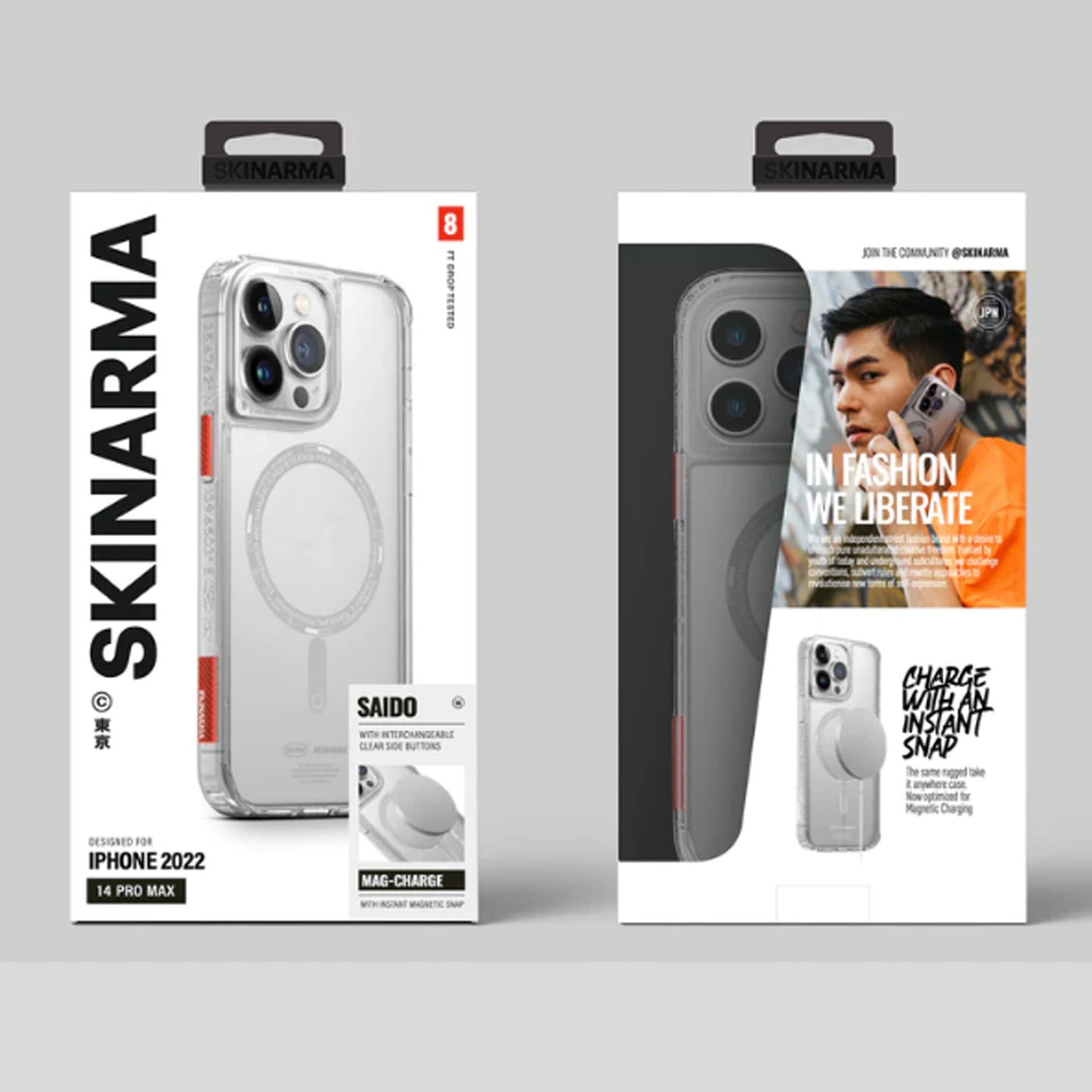 SKINARMA Saido Mag-Charge for iPhone 14 - Compatible with Magsafe - Clear (Barcode: 8886461241938 )