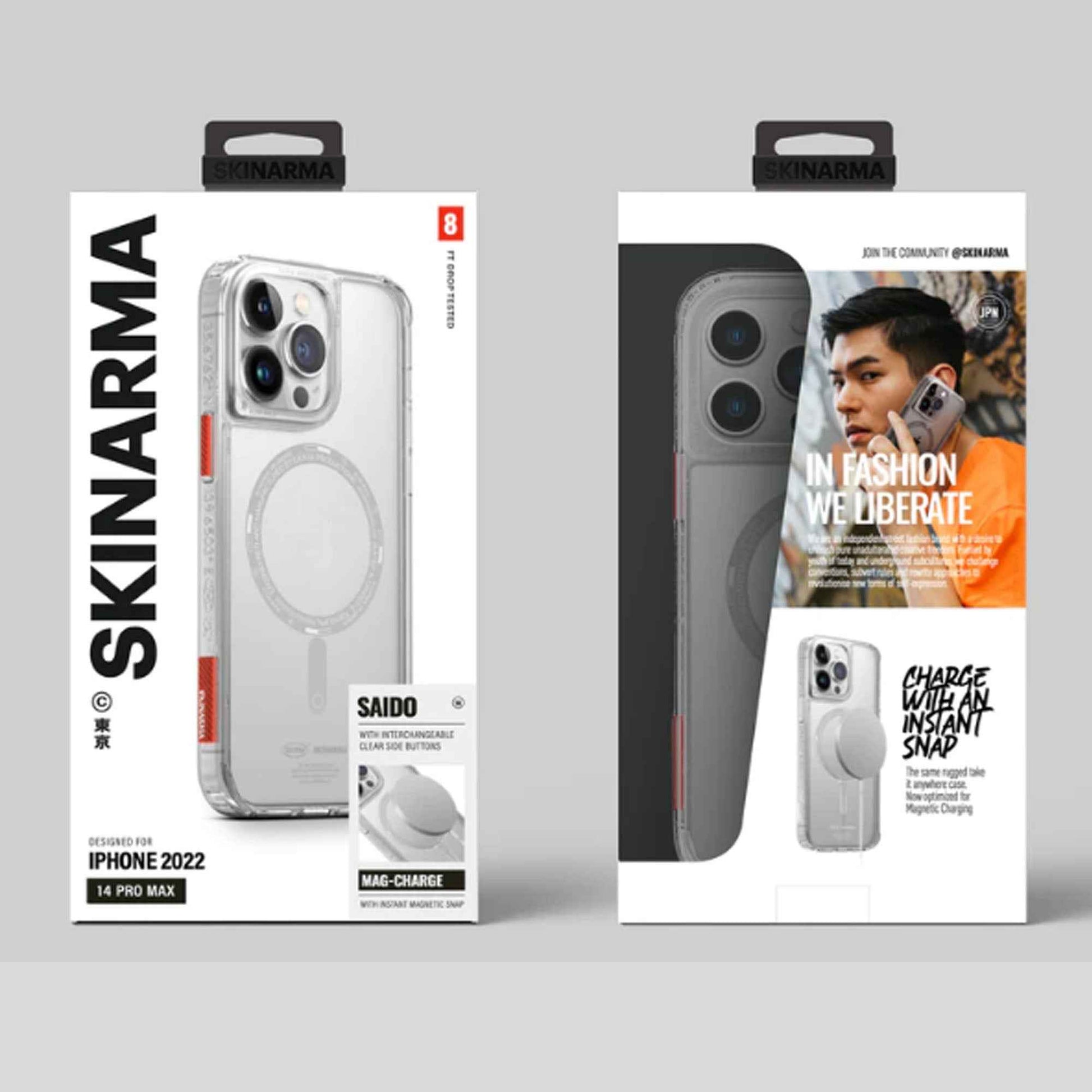 SKINARMA Saido Mag-Charge for iPhone 14 Plus - Compatible with Magsafe - Clear (Barcode: 8886461241952 )