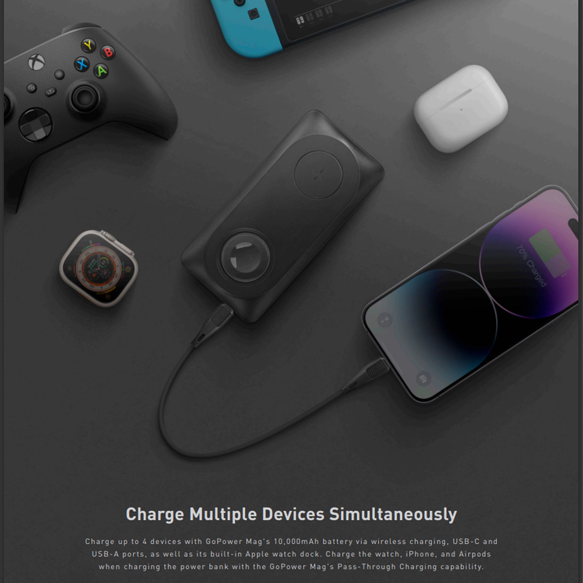 Energea Bazic GoPower Mag ( 4 in 1 ) 10000MAH Magnetic Wireless Charging Power Bank (Barcode: 6957879461590 ) - Forexengineer -Malaysia- 6957879461590