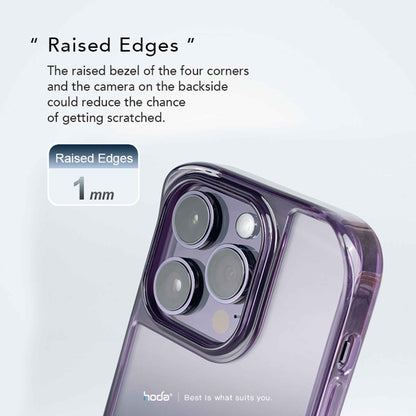 Hoda Crystal Pro Glass Case for iPhone 14 Pro Max Tempered Glass Backplate Military Standard - Purple ( Barcode: 4711103547458 )