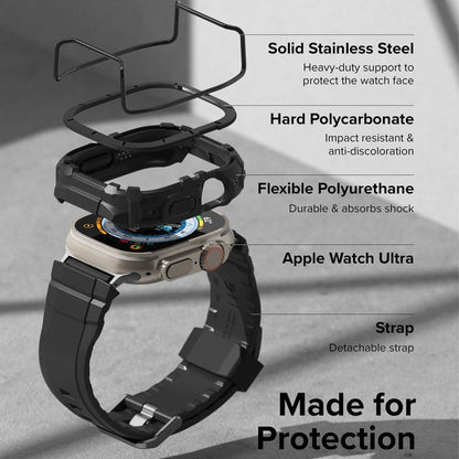 Ringke Fusion X Guard Case with Srap for Apple Watch Ultra 49mm - Black (Barcode: 8809881269528 )