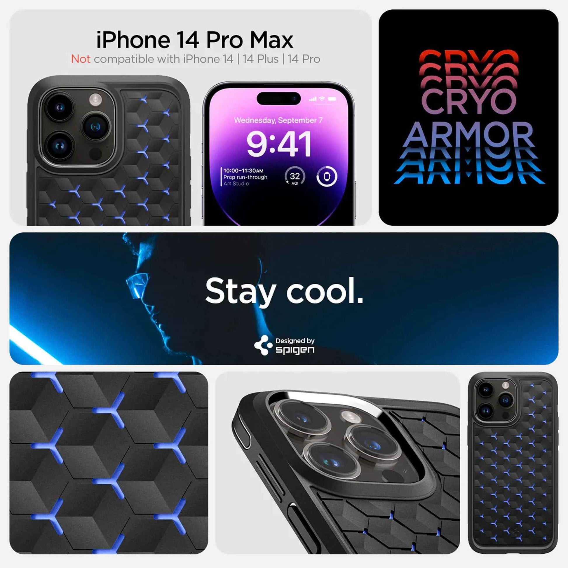 Spigen Cryo Armor for iPhone 14 Pro Max - Matte Black (Barcode: 8809811863857 )