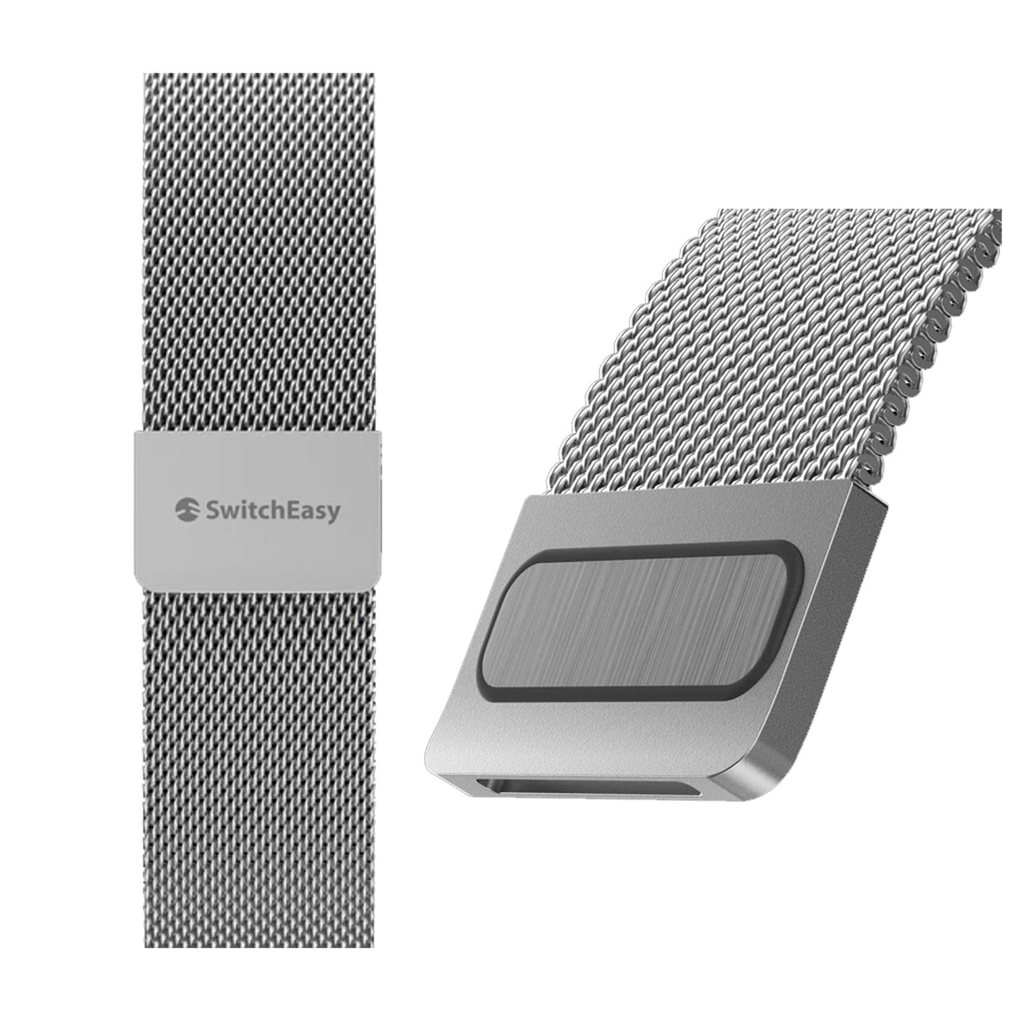 SwitchEasy Mesh Stainless Steel Loop for Apple Watch 41mm - 40mm - 38mm ( 8 - SE2 - 7 - SE - 6 - 5 - 4 - 3 - 2 ) - Silver (Barcode : 4895241108303 )
