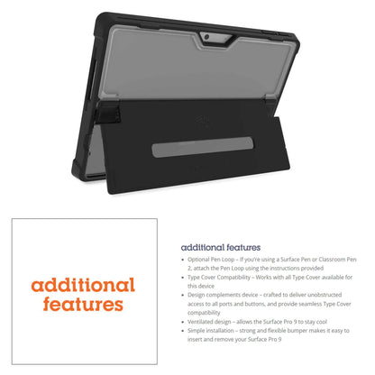 STM Dux Shell for Microsoft Surface Pro 9 - Type Cover Compatibility - Black (Barcode: 810046113011 )