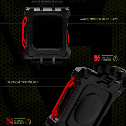 Element Case Black Ops for Apple Watch ( 45mm ) Series 8 - 7 ( Casing + Strap ) - Black-Red (Barcode: 810046112786 )