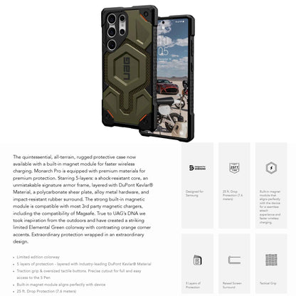 UAG Monarch Pro for Samsung Galaxy S23 Ultra - Kevlar Elemental Green (Barcode: 840283910296 )