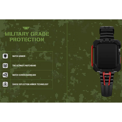 Element Case Special Ops for Apple Watch ( 45mm ) Series 8 - 7 ( Casing + Strap ) - Black-Red (Barcode: 810046112793 )