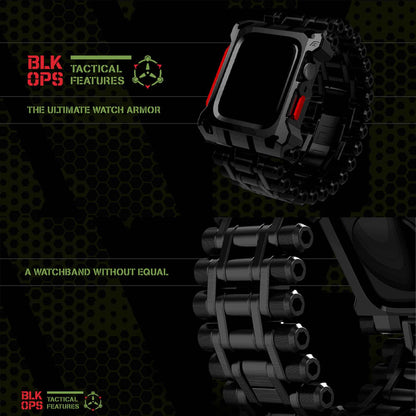Element Case Black Ops for Apple Watch ( 45mm ) Series 8 - 7 ( Casing + Strap ) - Black-Red (Barcode: 810046112786 )