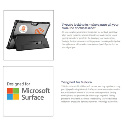 STM Dux Shell for Microsoft Surface Pro 9 - Type Cover Compatibility - Black (Barcode: 810046113011 )