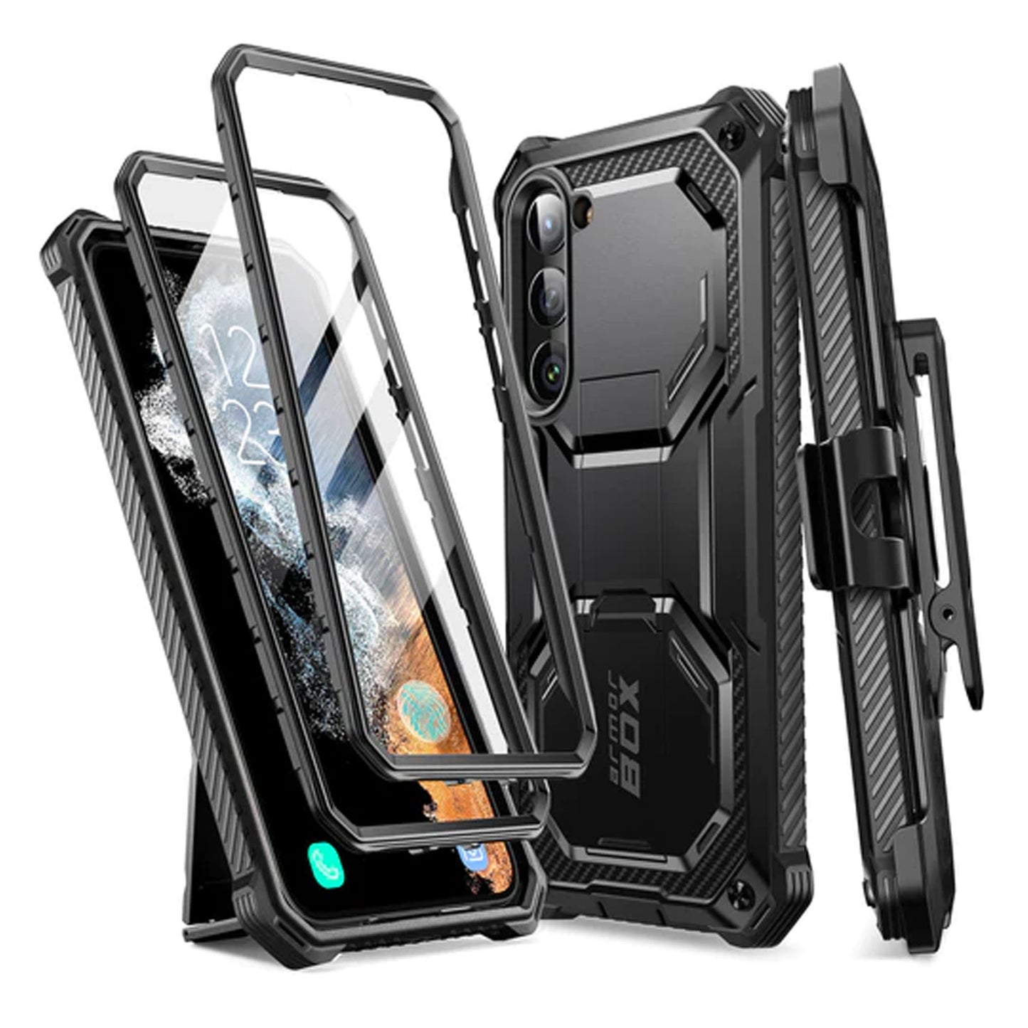 i-Blason Armorbox Case for Samsung Galaxy S23+ - S23 Plus ( With 2 Set Build-in Screen Protector ) - Black
