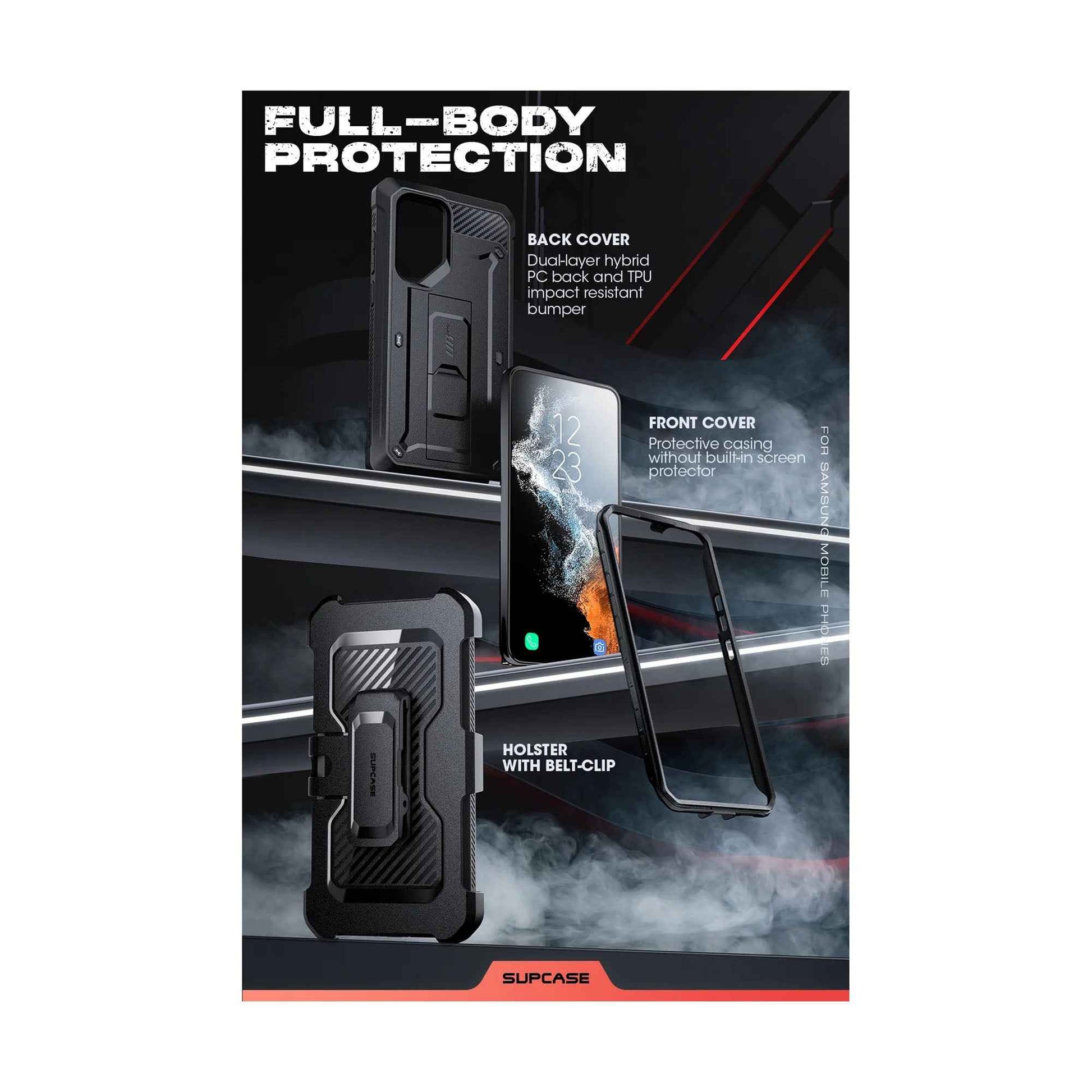 [ONLINE EXCLUSIVE] Supcase Unicorn Beetle PRO for Samsung Galaxy S23 Ultra (Without built-in Screen Protector) - Black (Barcode : 843439121539 )