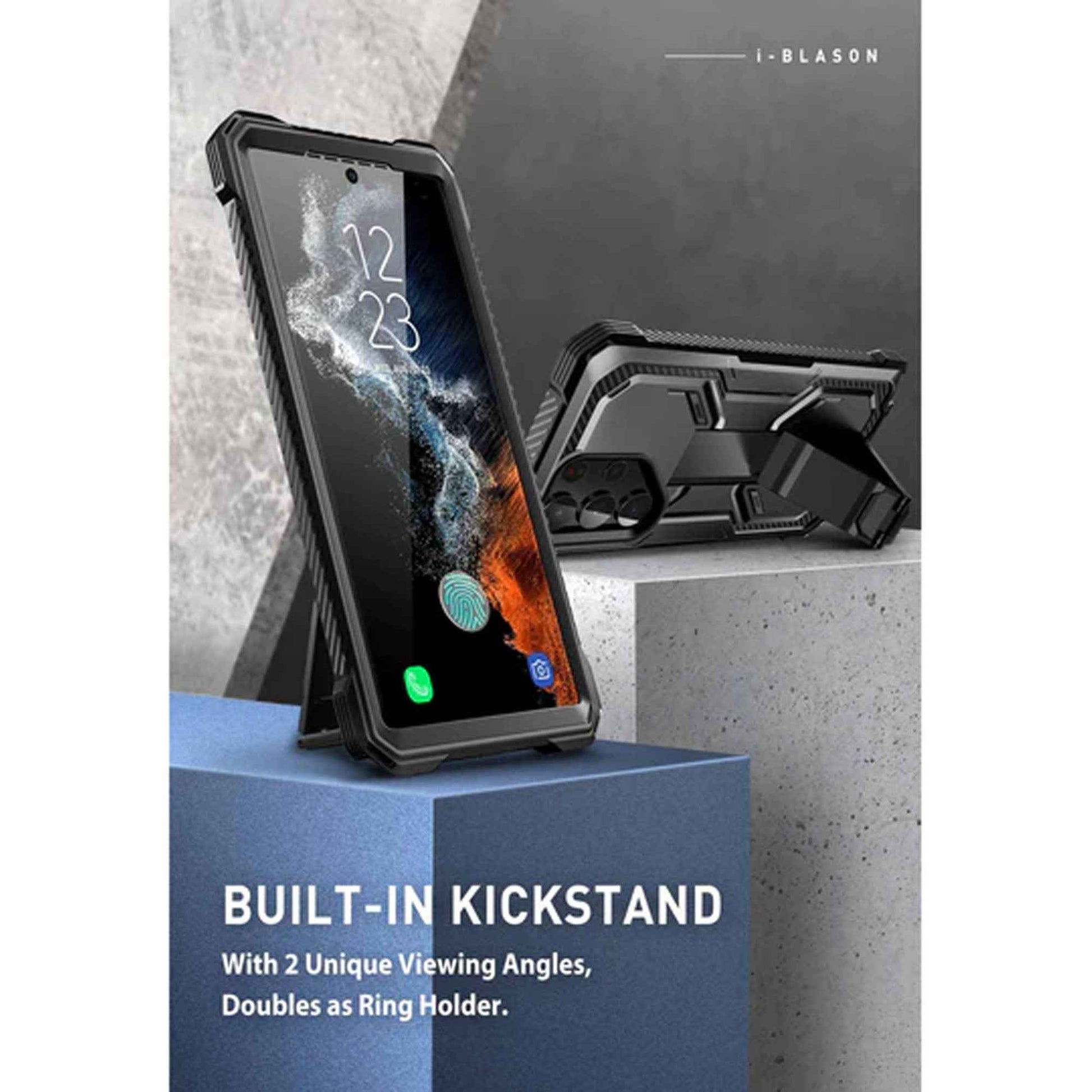 i-Blason Armorbox Case for Samsung Galaxy S23 Ultra ( With 2 Set Build-in Screen Protector ) - Black