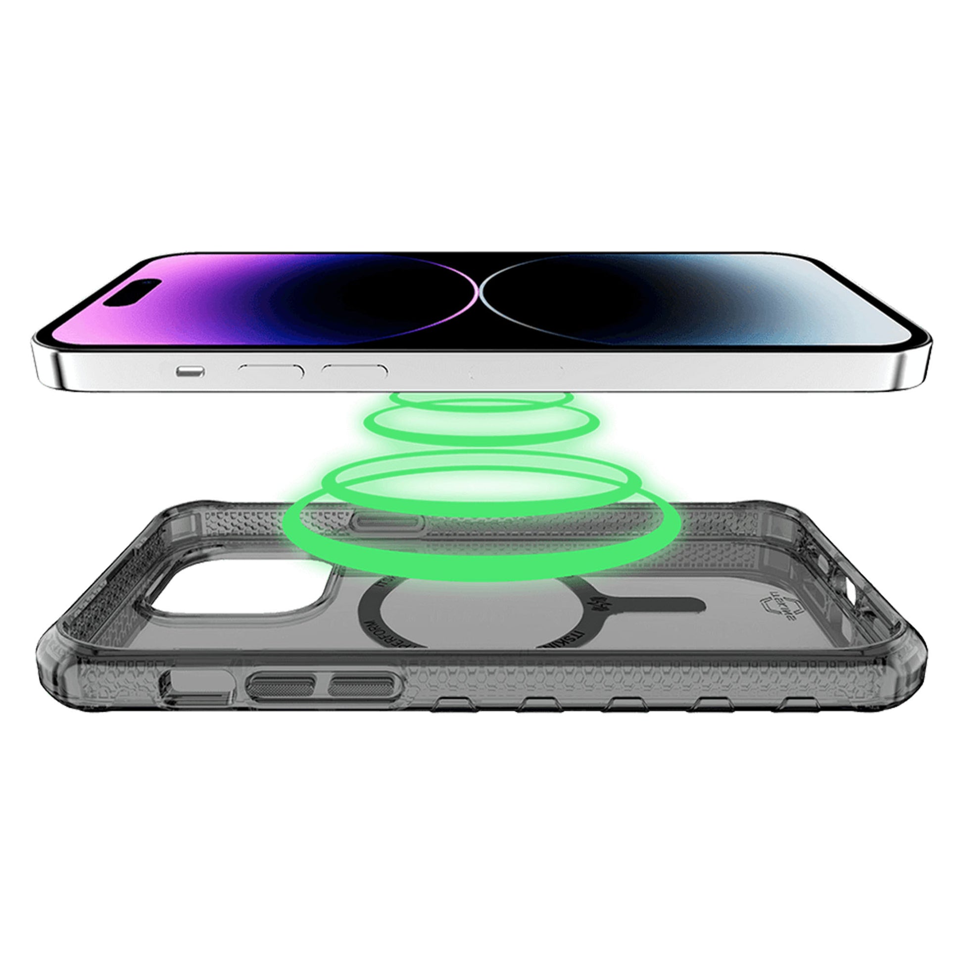 ITSKINS Supreme -- R Clear for 14 Pro Max - Magsafe Compatible - Graphite and Graphite Print ( Barcode: 4894465493783 ) - Forexengineer -Malaysia- 4894465493783