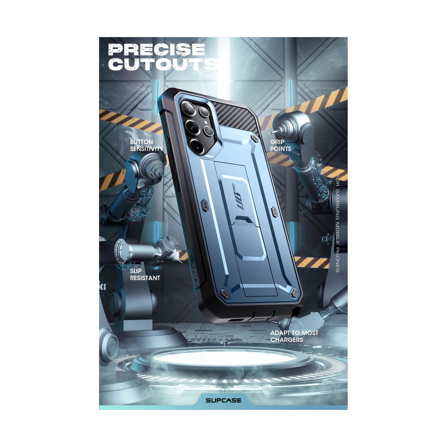 Supcase Unicorn Beetle PRO for Samsung Galaxy S23 (Without built-in Screen Protector) - Metallic Blue - Forexengineer -Malaysia- 843439121331
