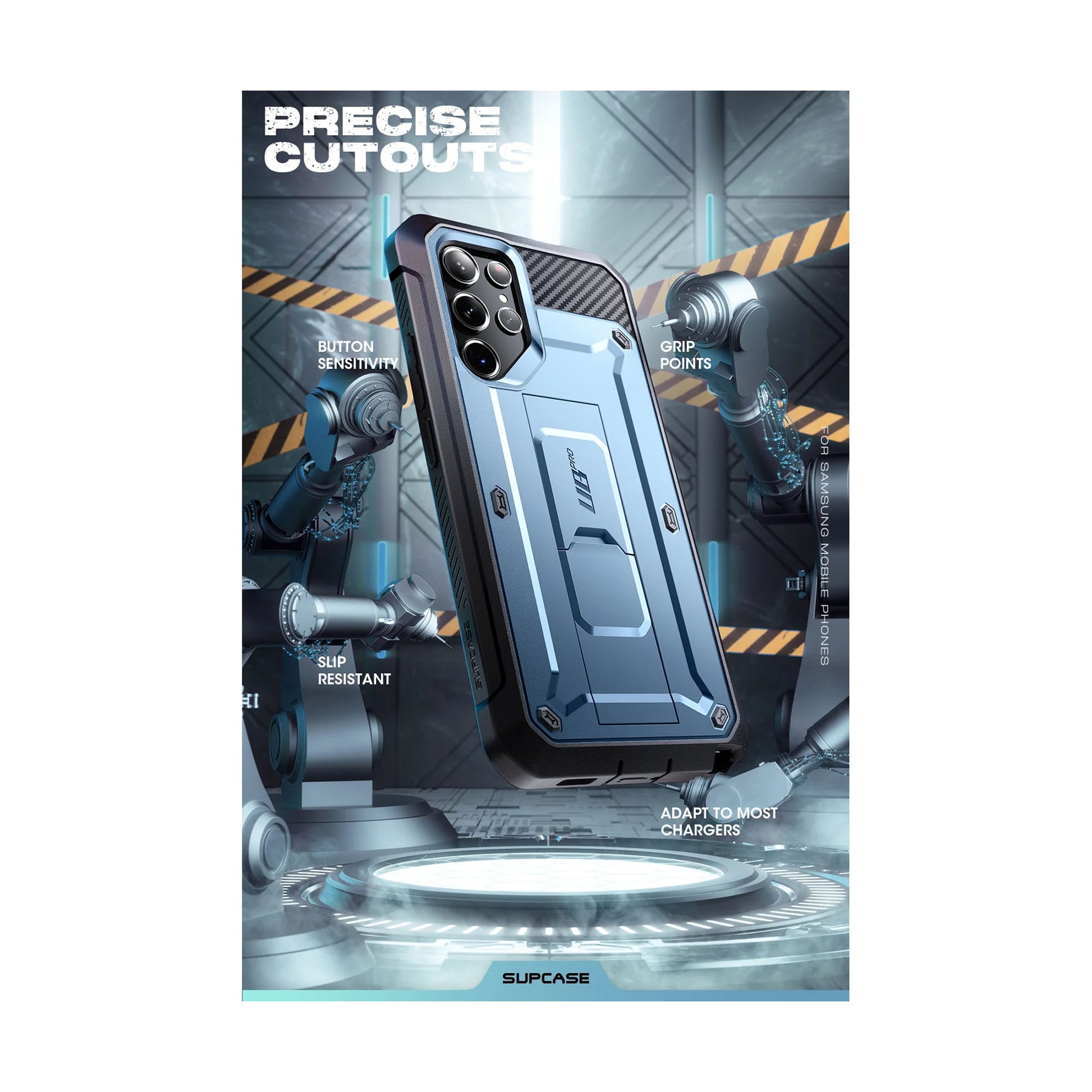 Supcase Unicorn Beetle PRO for Samsung Galaxy S23 (Without built-in Screen Protector) - Metallic Blue - Forexengineer -Malaysia- 843439121331