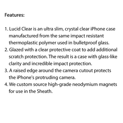 Caudabe Lucid Clear for iPhone 14 Pro - Magsafe Compatible - Crystal - White