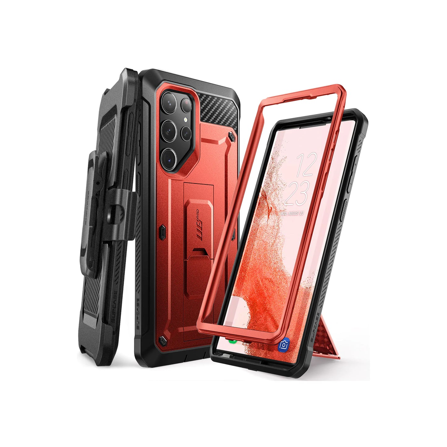 Supcase Unicorn Beetle PRO for Samsung Galaxy S23+ - S23 Plus (Without built-in Screen Protector) - Metallic Red