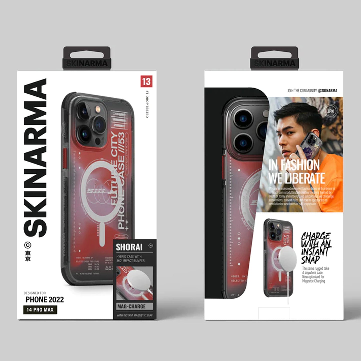 [ONLINE ONLY] Skinarma Shorai with Mag Charge for iPhone 14 Plus - Magsafe Compatible - Red ( Barcode: 8886461242638 )