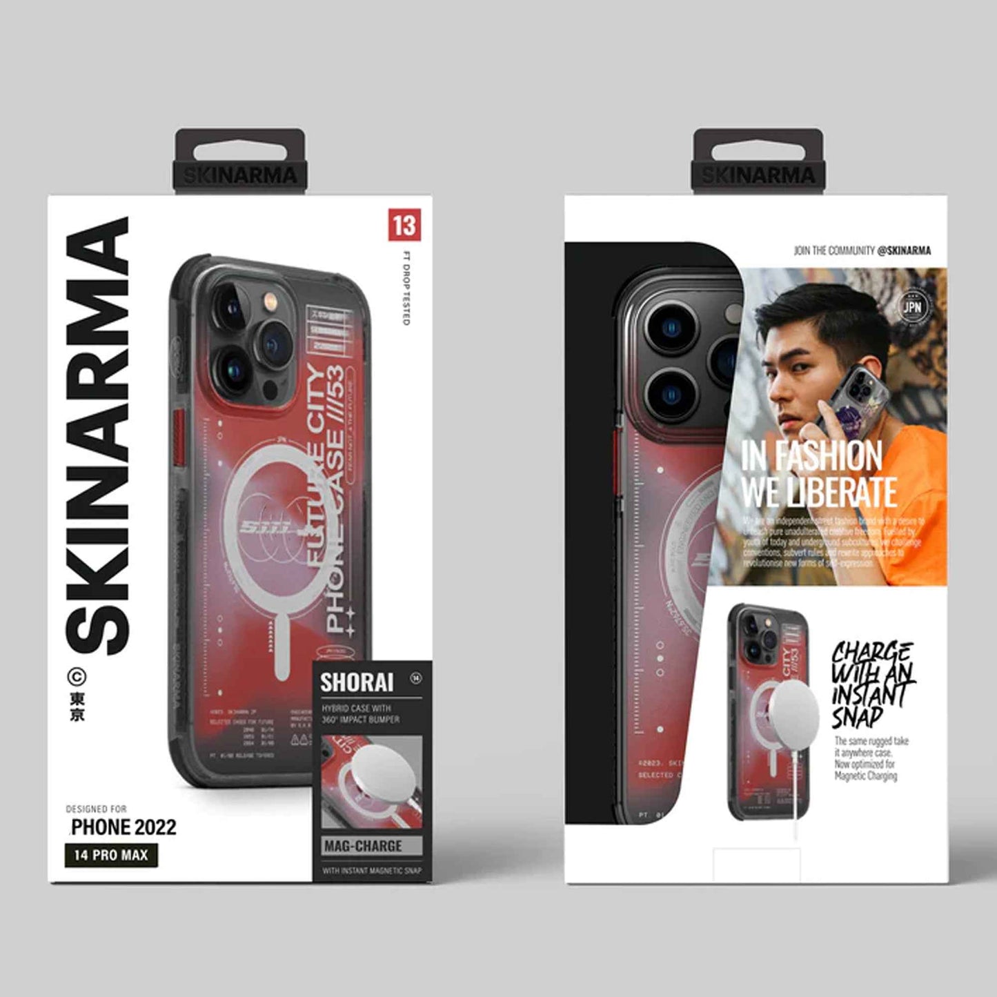[ONLINE ONLY] Skinarma Shorai with Mag Charge for iPhone 14 - Magsafe Compatible - Red ( Barcode: 8886461242614 )