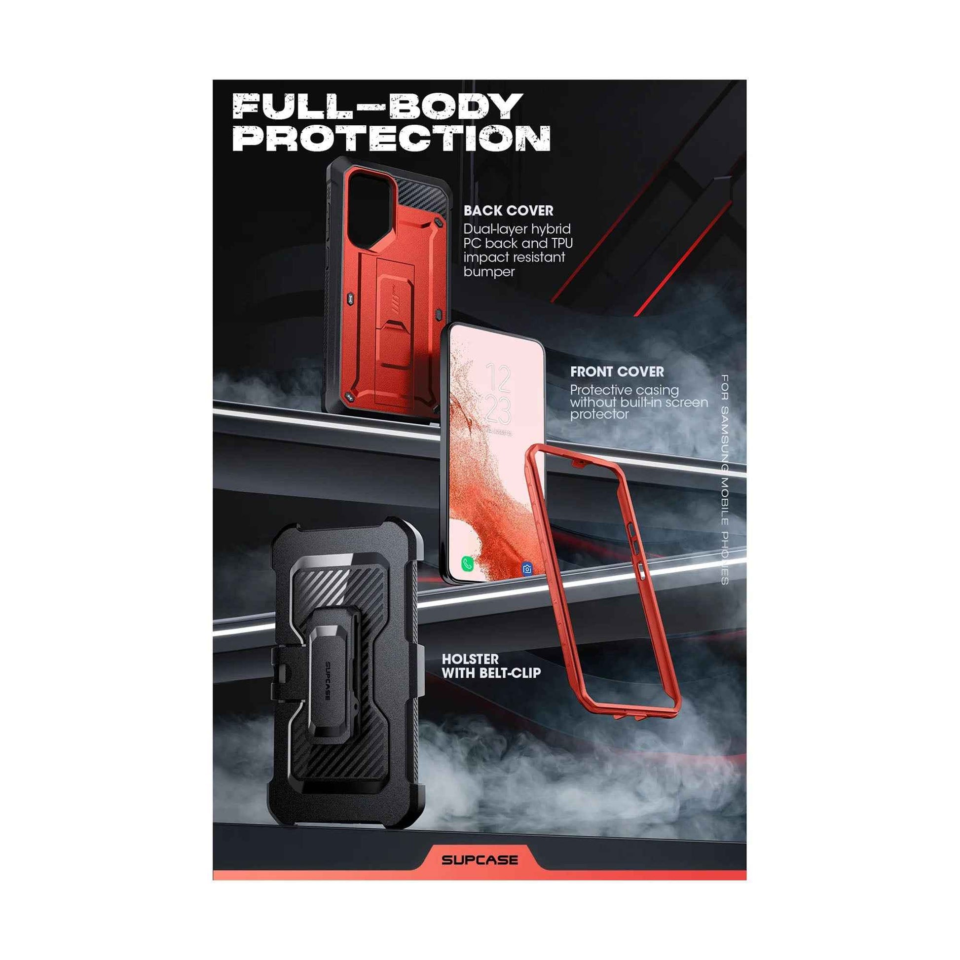 [ONLINE EXCLUSIVE] Supcase Unicorn Beetle PRO for Samsung Galaxy S23 Ultra (Without built-in Screen Protector) - Metallic Red (Barcode : 843439121553 )