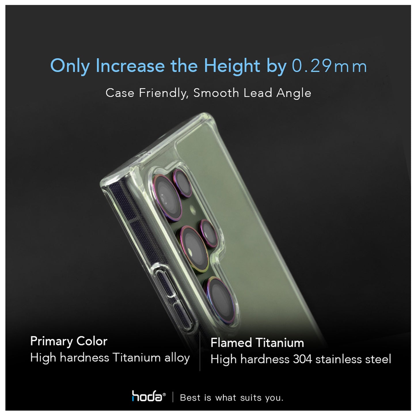 Hoda Sapphire Lens Protector for Samsung S23 - S23+ - S23 Plus (3 pcs lens) - Titanium (Barcode: 4711103547854 )