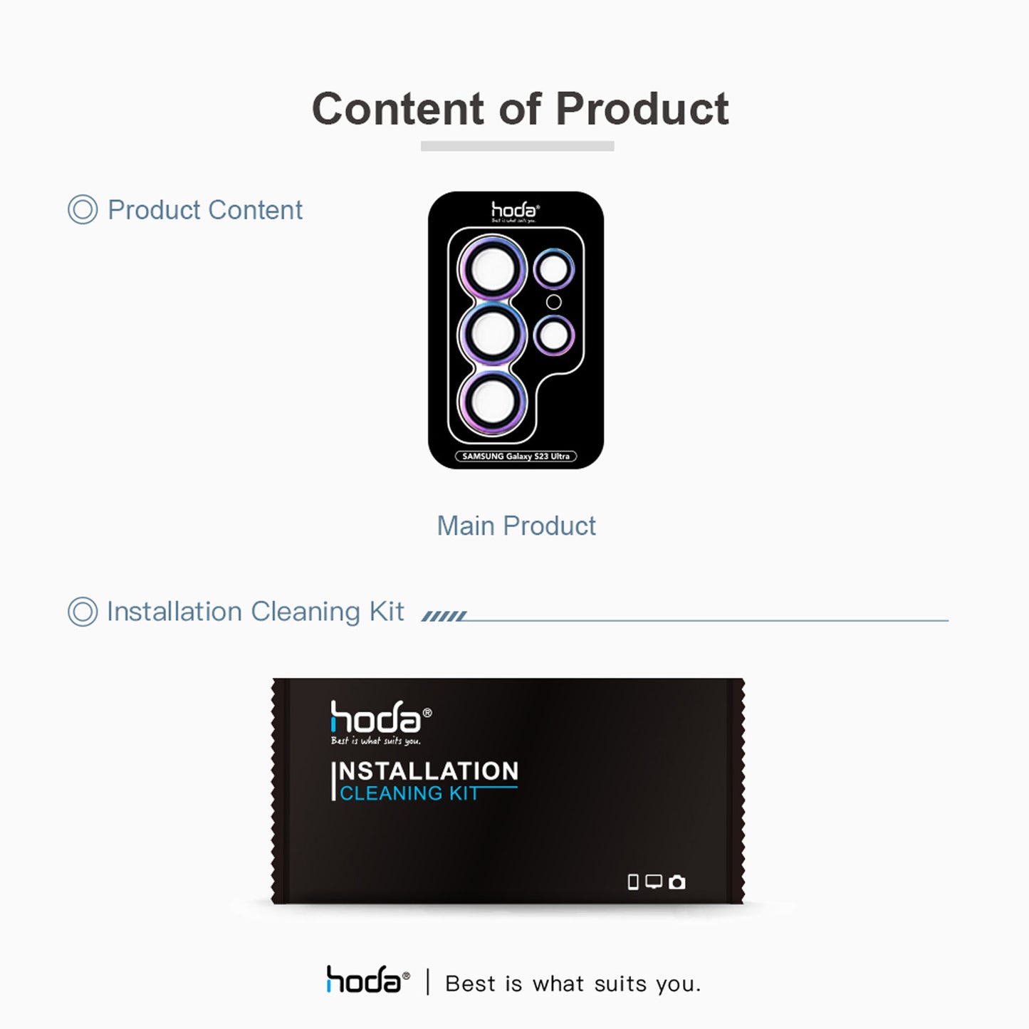 Hoda Sapphire Lens Protector for Samsung S23 Ultra (5 pcs lens) - Titanium (Barcode: 4711103547878 )
