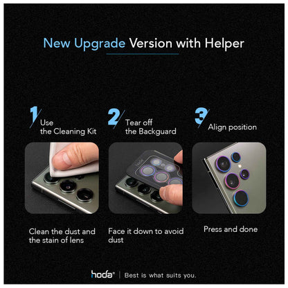 Hoda Sapphire Lens Protector for Samsung S23 - S23+ - S23 Plus (3 pcs lens) - Titanium (Barcode: 4711103547854 )
