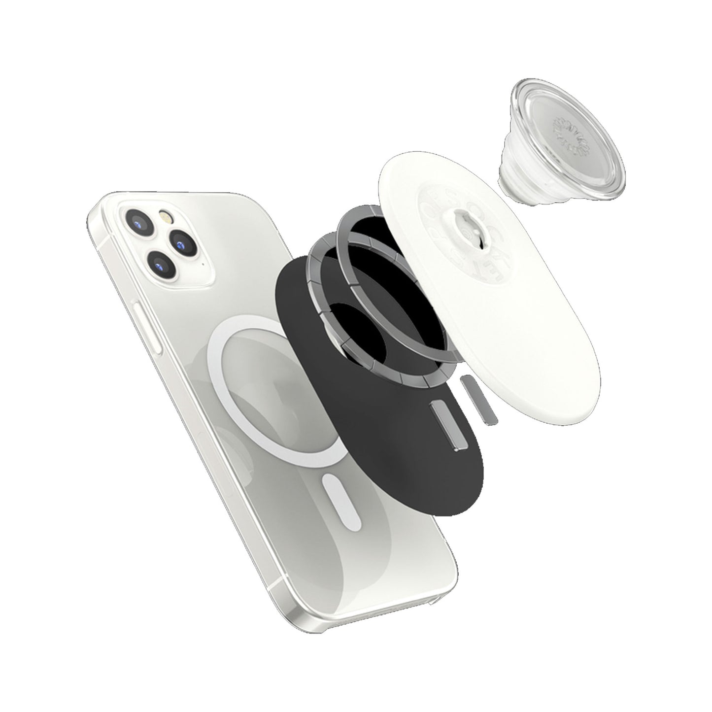 PopSockets Popgrip for Magsafe Magnetic phone grip and stand - Clear White (Barcode : 840173720875 )