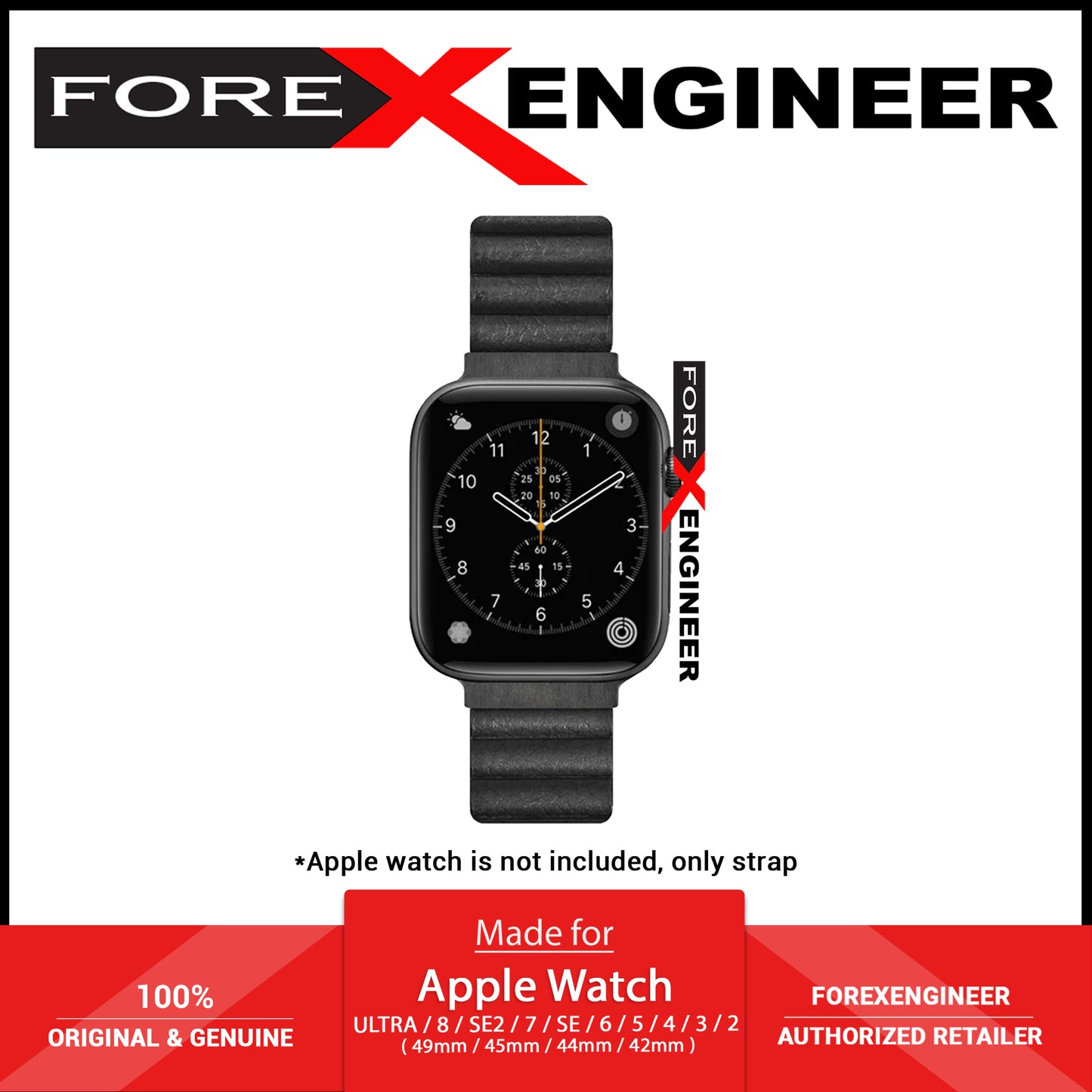 Laut Novi Luxe Watch Strap for Apple Watch ALL Ultra & 42/44/45/49MM - Midnight ( Barcode: 4895206933872 ) - Forexengineer -Malaysia- 4895206933872