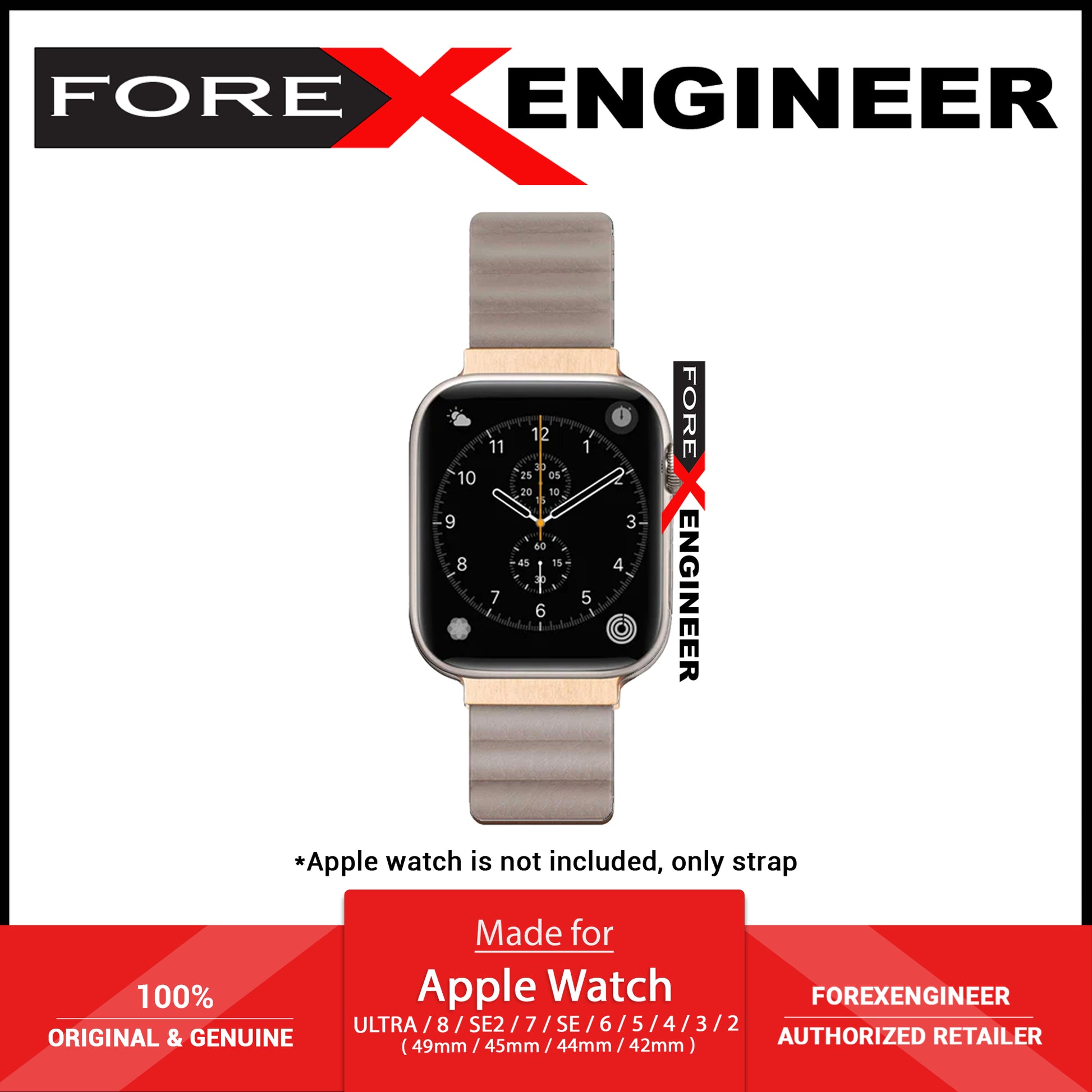 Laut Novi Luxe Watch Strap for Apple Watch ALL Ultra & 42/44/45/49MM - Beige ( Barcode: 4895206933902 ) - Forexengineer -Malaysia- 4895206933902